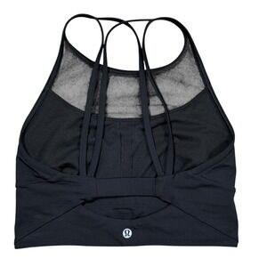 Lululemon Free to Be Serene Bra Black Strappy Back Women's 6 Yoga Sports Bra Gym